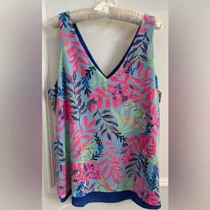 Lilly Pulitzer Pink and Blue Sleeveless Tank Top